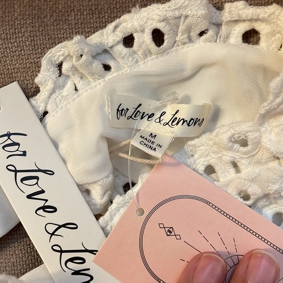 NEW for love and lemons Becca Eyelet Corset Crop Top - Picture 6 of 7